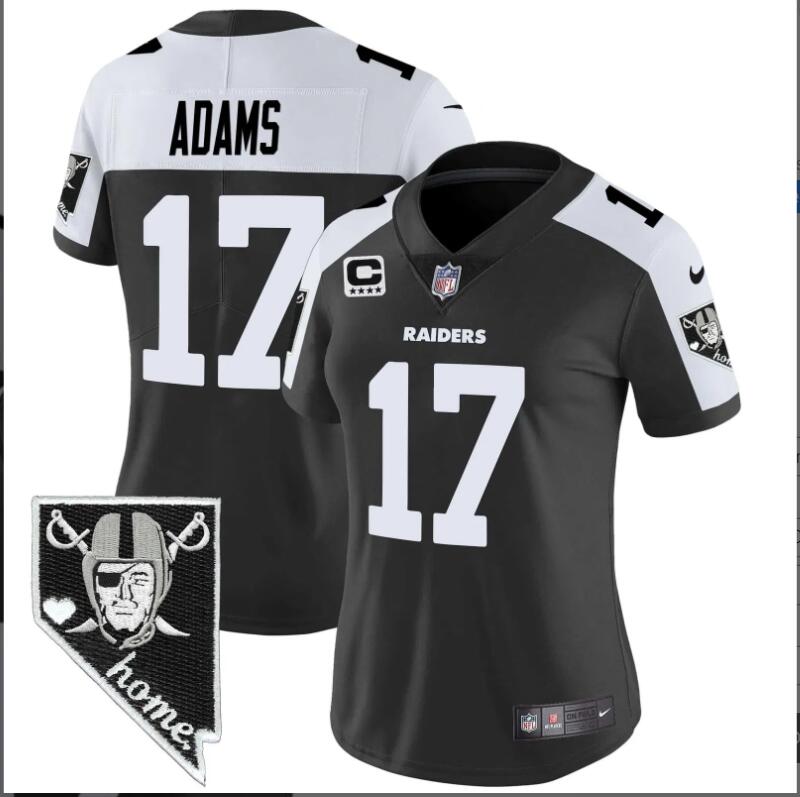 Women Oakland Raiders #17 Adams Nevada Home Patch black 2024 NFL Nike jerseys